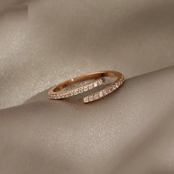 Minimalist Rose Gold Ring Set – Geometric Korean Fashion Jewelry