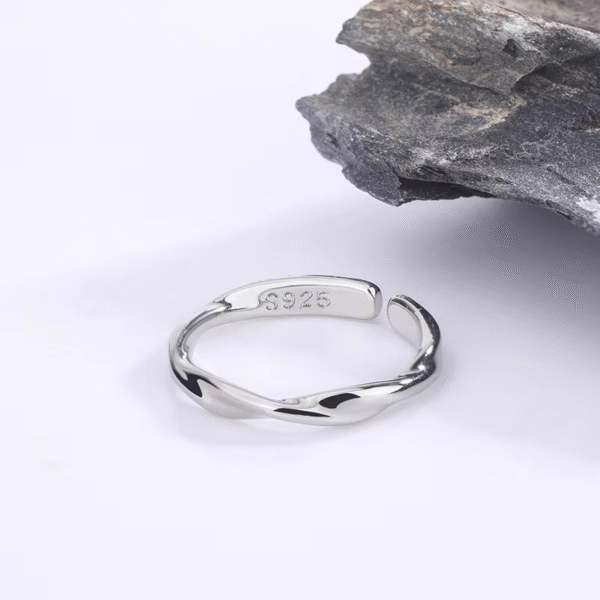 925 Sterling Silver Twisted Wire Ring – Simple Wedding Jewelry Gift