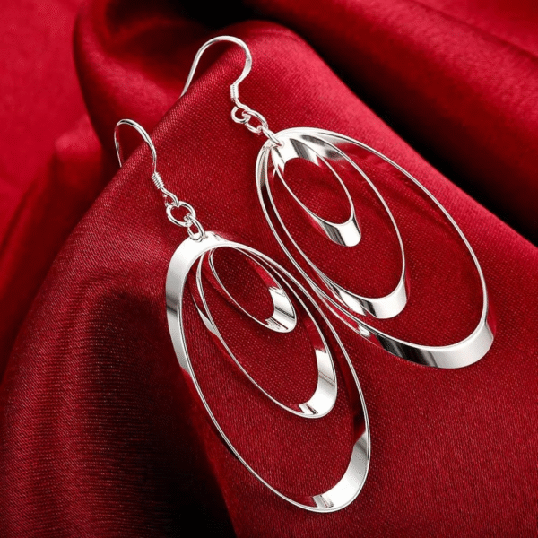 925 Sterling Silver Round Charm Earrings – Elegant Gift for Women