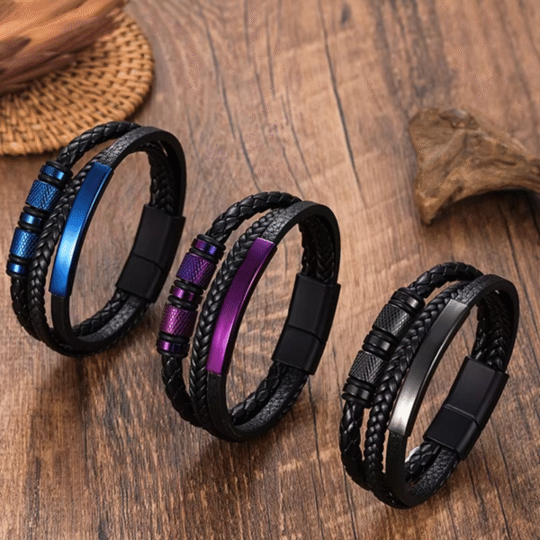 Men's Multi-Layer Leather Bracelet – Handwoven Fashion Jewelry